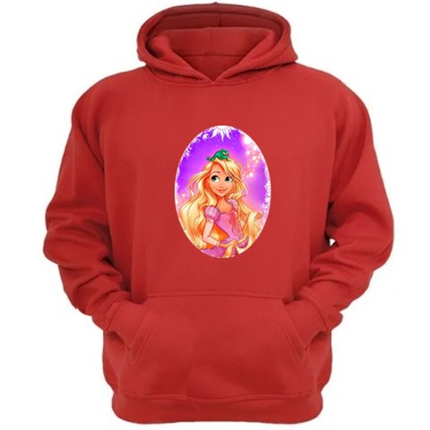 Genérico - Polerón Canguro Rapunzel Rojo Talla Xs Unisex