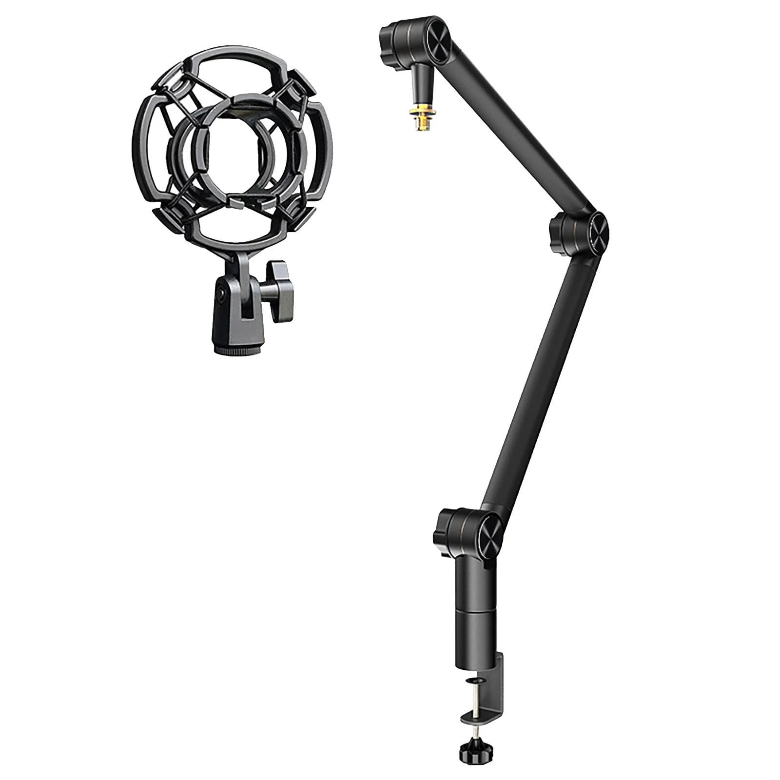 Magideal - Brazo De Micrófono Soporte De Escritorio Soporte De Choque Para Micrófono Instale Fácilmente Soporte De Micrófono Plegable Profesional Para Escritorio