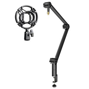 Magideal - Brazo De Micrófono Soporte De Escritorio Soporte De Choque Para Micrófono Instale Fácilmente Soporte De Micrófono Plegable Profesional Para Escritorio