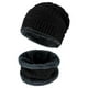 thumbnail image 1 of Conjunto de 2 gorros y bufandas de invierno, gorro de punto de felpa cálido, gorro grueso de punto, bufandas, regalos para hombres y mujeres, 1 of 8