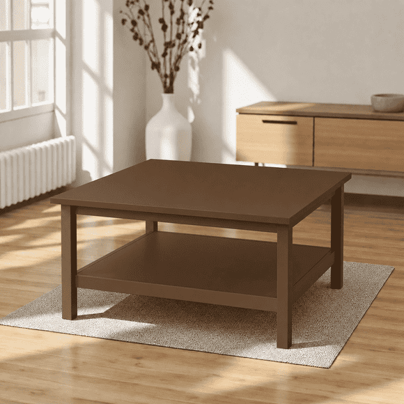 Mesa de Centro "Brisa" Nórdica Mesa de Living de Madera Maciza - Café - 80x70x45 cm
