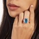 thumbnail image 2 of Anillo BERTHA Juliet chapado en oro rosa de 18 quilates con circonita cúbica azul, talla 7, 2 of 3
