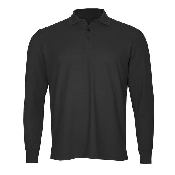 Polera Algodón Pique Manga Larga Hombre