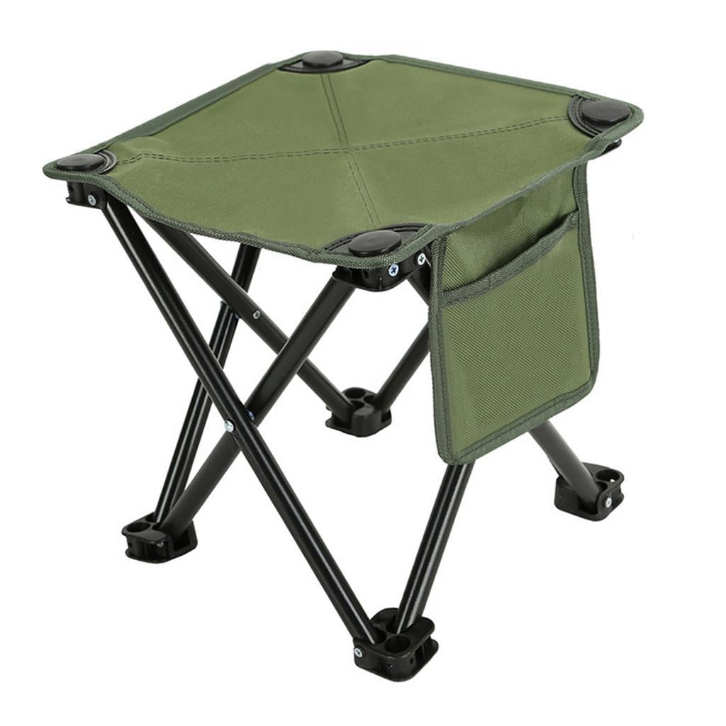 Magideal - Taburete Plegable Portátil Para Acampar Con Bolsillo Lateral, Cómodo Y Resistente, Pequeño Y Plegable, Reposapiés Para Picnic, Mochileros, Barbacoas.