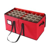 Magideal - Caja De Almacenamiento Con Adornos De Bolas Navideñas, Caja Con Ranuras Y Compartimentos, Bolsa Portátil, Organizador De Escritorio Para Festivales En
