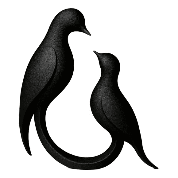 Figura decorativa Aves negro