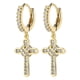 thumbnail image 2 of Pendientes , material de 14K chapado en oro Pendientes pequeños Pendientes de tuerca para hombres Mujeres Graduación Bodas Navi , Oro 1.1x0.39 pulgadas, 2 of 5