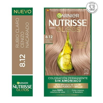 Tintura Cabello Oleos 8.12 Rubio Claro Platinado 1 Un Nutrisse