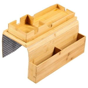 Genérico - Base Reposabrazos Sofá Bambú Portavasos Plegable Lateral