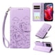 thumbnail image 1 of Funda Cartera para Motorola Moto E14 Perro Cachorro Grabado con Tarjetas Soporte Correa Morado, 1 of 6