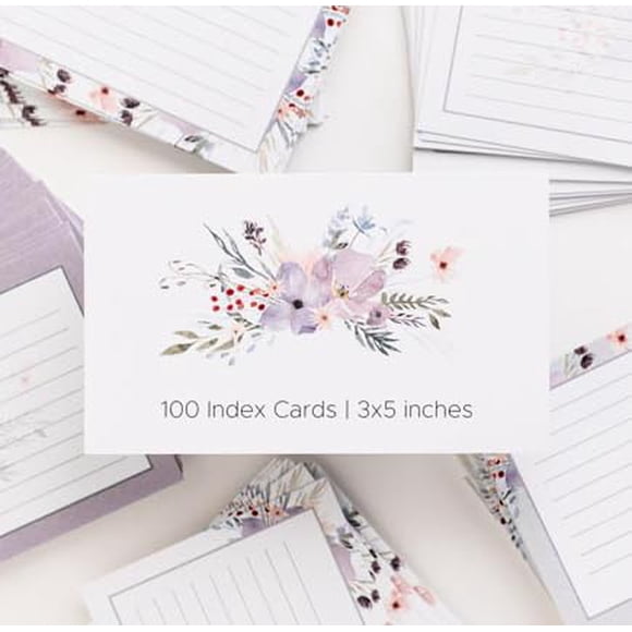 Tarjetas de índice Pure Print and Design 3x5 paquete de 100 con diseño floral