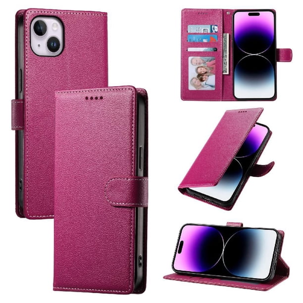 Funda Para Iphone 14 Plus – Cuero Premium, 3 Ranuras Para Tarjetas, Protección Contra Impactos
