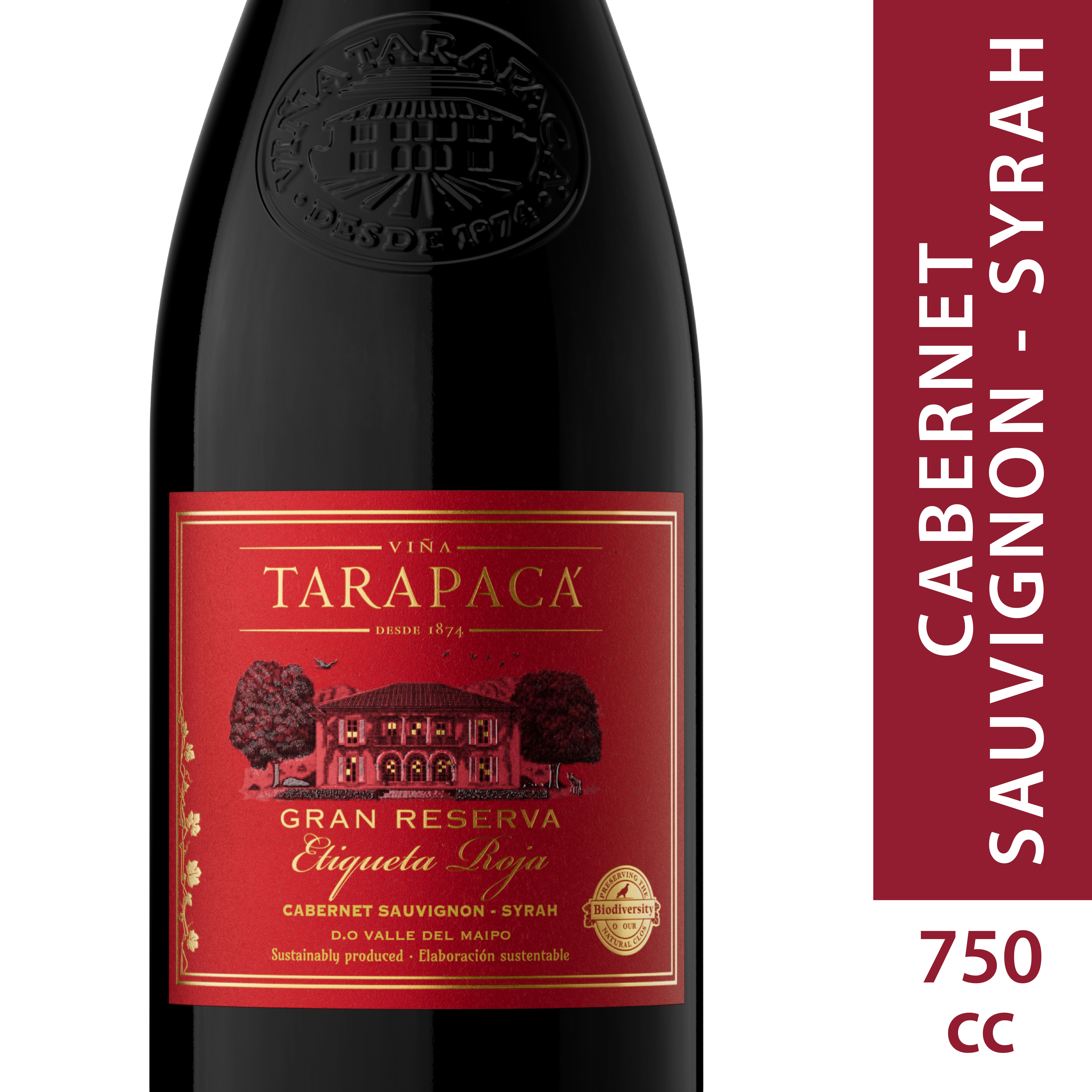 Vino Tinto Ensamblaje Etiqueta Roja Red Blend Gran Reserva 14.1° Botella 750 ml Tarapacá