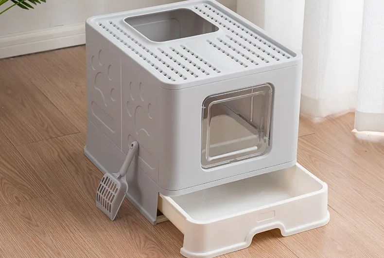 Genérico - Caja De Arena Para Gatos Pegable Arenero Cerrada Con Pala