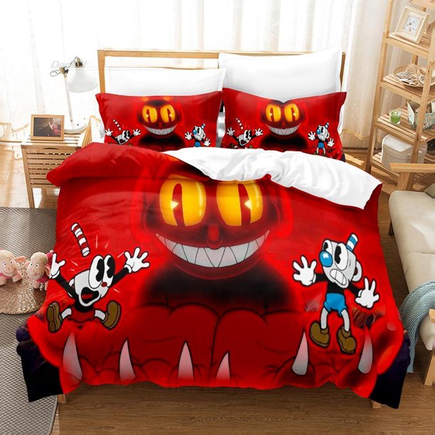 New Anime The Cuphead Show Bedding Set Single Twin Full Size Bed Set Aldult Kid Bedroom Duvetcover Sets Bed Sheets