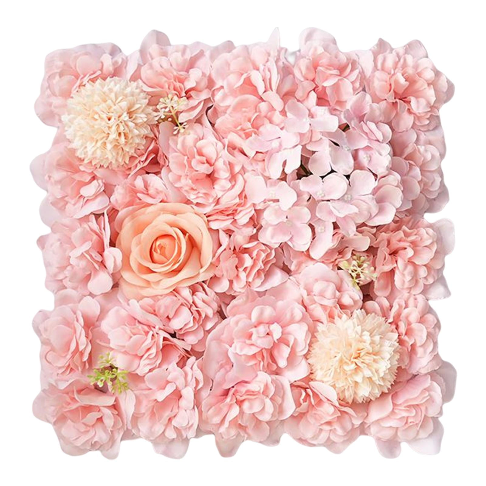Magideal - Panel De Pared De Flores Artificiales, Pantalla De Flores, Fondo Decorativo De Flores De Seda Para Decoración De Fiesta De Bienvenida De Bebé, Escenar , Rosa Claro 04
