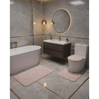 Mylhogar - Juego De Alfombras De Baño 3 Piezas Marmol Suave