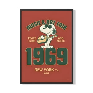 Creango - Cuadro Poster Enmarcado Snoopy Diseño 2 Decorativo
