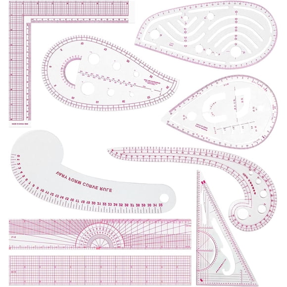 Set de Reglas LJLJ Curva Francesa Métrica 8 Piezas