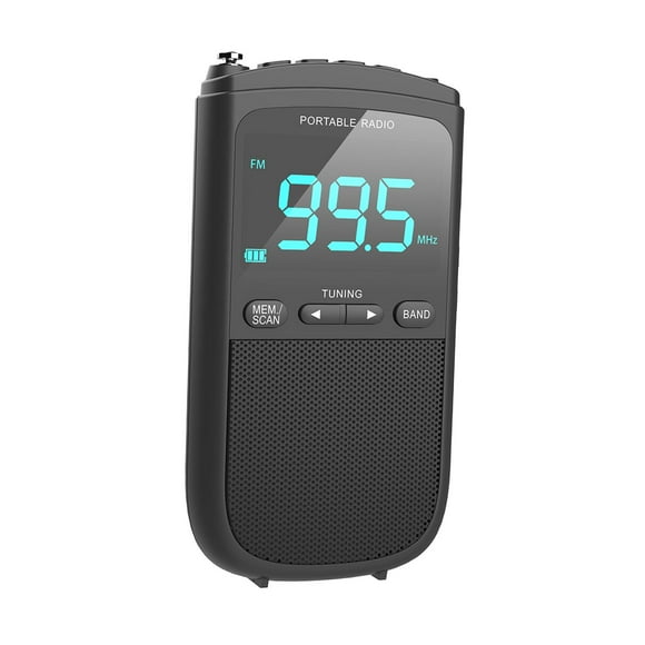 Mini Radio De Bolsillo Con Batería De 900mAh, Radio Portátil AM FM Para Oficina Y Acampada