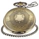 thumbnail image 2 of Reloj de bolsillo Realpoo de bronce con cuarzo, esfera negra, 2 of 7