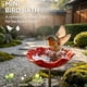 thumbnail image 3 of Estaca jardín flor metal hecha mano baño abejas cuenco agua pájaros decoración exterior, 3 of 8