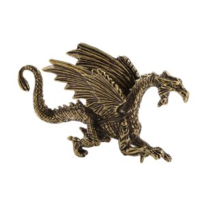 Magideal - Estatua De Dragón Volador Pequeño De Latón, Adorno De Mesa De 2,5X1,5 Pulgadas, Mascota De Té De Kung Fu En Miniatura Para Accesorio De Colección De