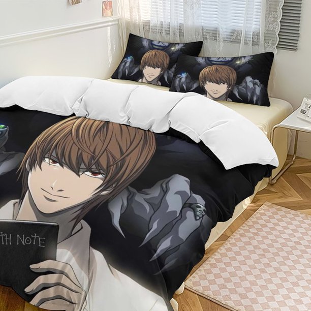 Death Note Anime Home Bed 3-piece Set Classic Japanese Anime Polyester Wash Student Dormitory Set