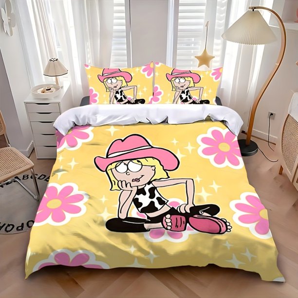 3pcs Cartoon The Louds Houses Cute L-Lunas Hot Printed Pattern Bedding Set
