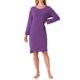 thumbnail image 2 of INSPIRE CHIC Camisón de Mujer Manga Larga Abertura Alto Bajo Dobladillo Rayón con Sujetador Incorporado y Bolsillos Vestido de Dormir Ropa de Noche Embarazo 2XL Púrpura Oscuro, 2 of 5