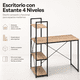 thumbnail image 4 of Escritorio con Estante 4 Niveles para Home Office, Estudio u Oficina, Diseño Industrial Madera y Negro, 4 of 8