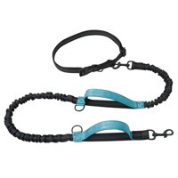 Xusx111 - Manes Libres Correa De Cintura Para El Entrenamiento De Perro Que Corre Y Corre, Cinturón Ajustable Con Doble Mango, Bungee Reflectante Para Perros De Tamaño Medio (Azul)