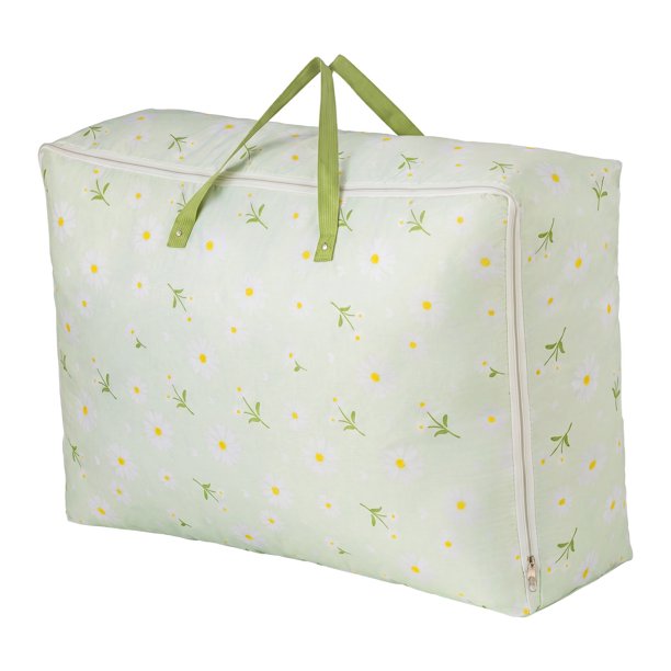 Bolsa de Mudanza Grande a Prueba de Polvo Verde Floral con Cremallera, Adecuada para Colocar Debajo de la Cama, Verde 33.5x11.8x23.6 pulgadas