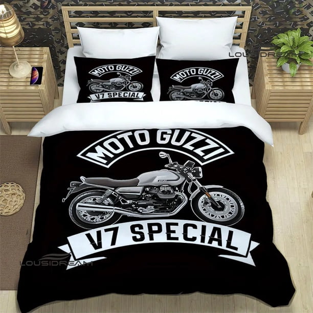 v1663 Bed Sheets Guzzi motorcycle printed Bedding Sets exquisite bed supplies set duvet cover bed comforter set bedding set luxury birthday gift 3-Piece Bedding Set (1 Duvet Cover + 2 Pillow Shams) Be