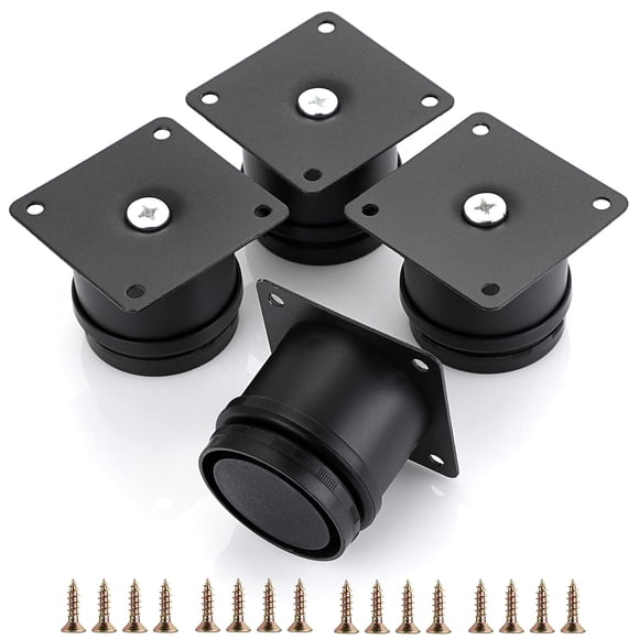 Patas para muebles OwnMy de acero inoxidable, negras, ajustables de 5 a 6.4 cm, 4 piezas