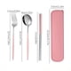 thumbnail image 1 of Upgrade Your Outdoor Dining Experience with our 3/4pcs Stainless Steel Portuguese Tableware Set - Perfect for Students! Includes Wiping Spoon and Chopsticks for Healthy Care. Fast Delivery Guaranteed!, 1 of 5