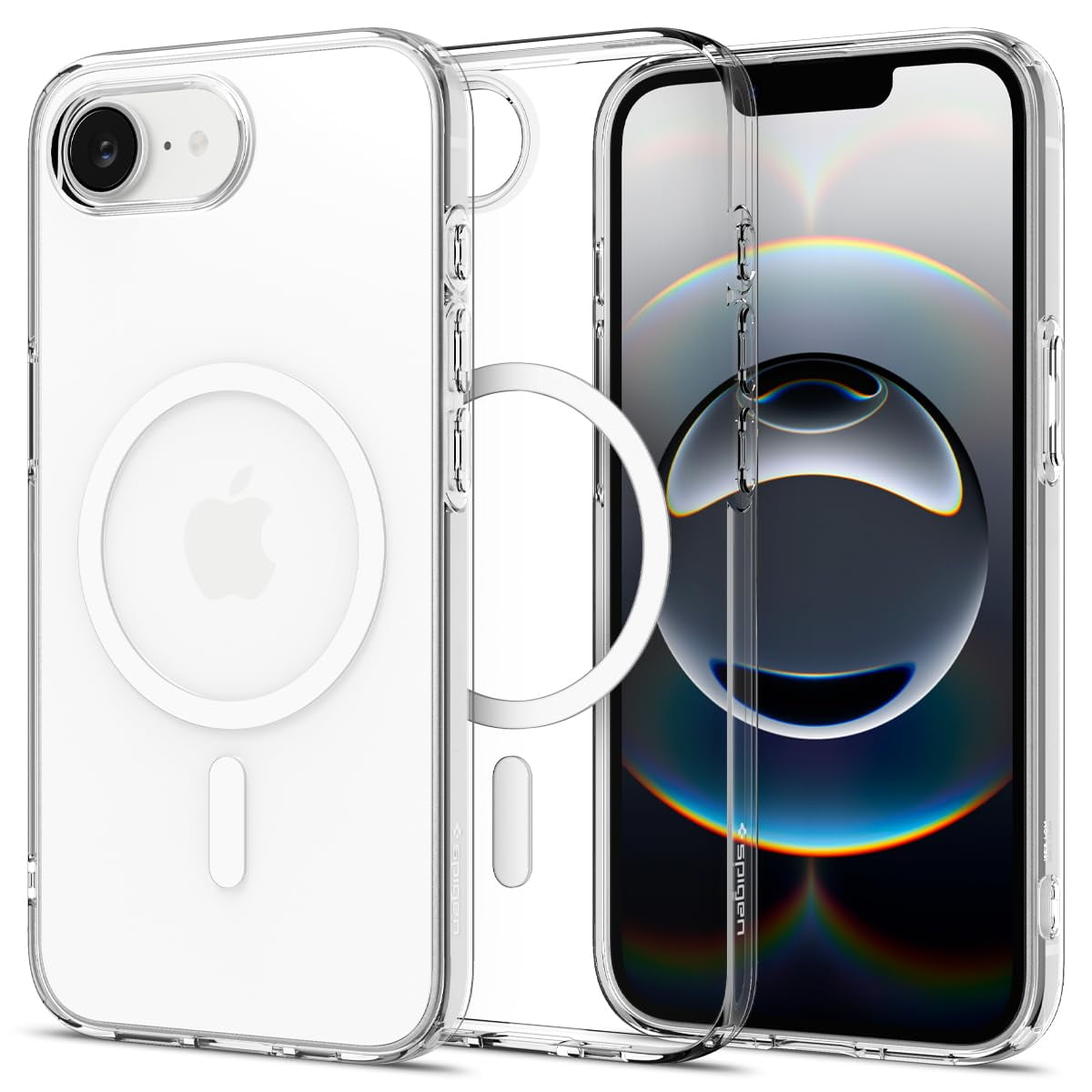 Funda Magfit De Cristal Líquido Spigen Para Iphone 16e, Color Blanco Transparente