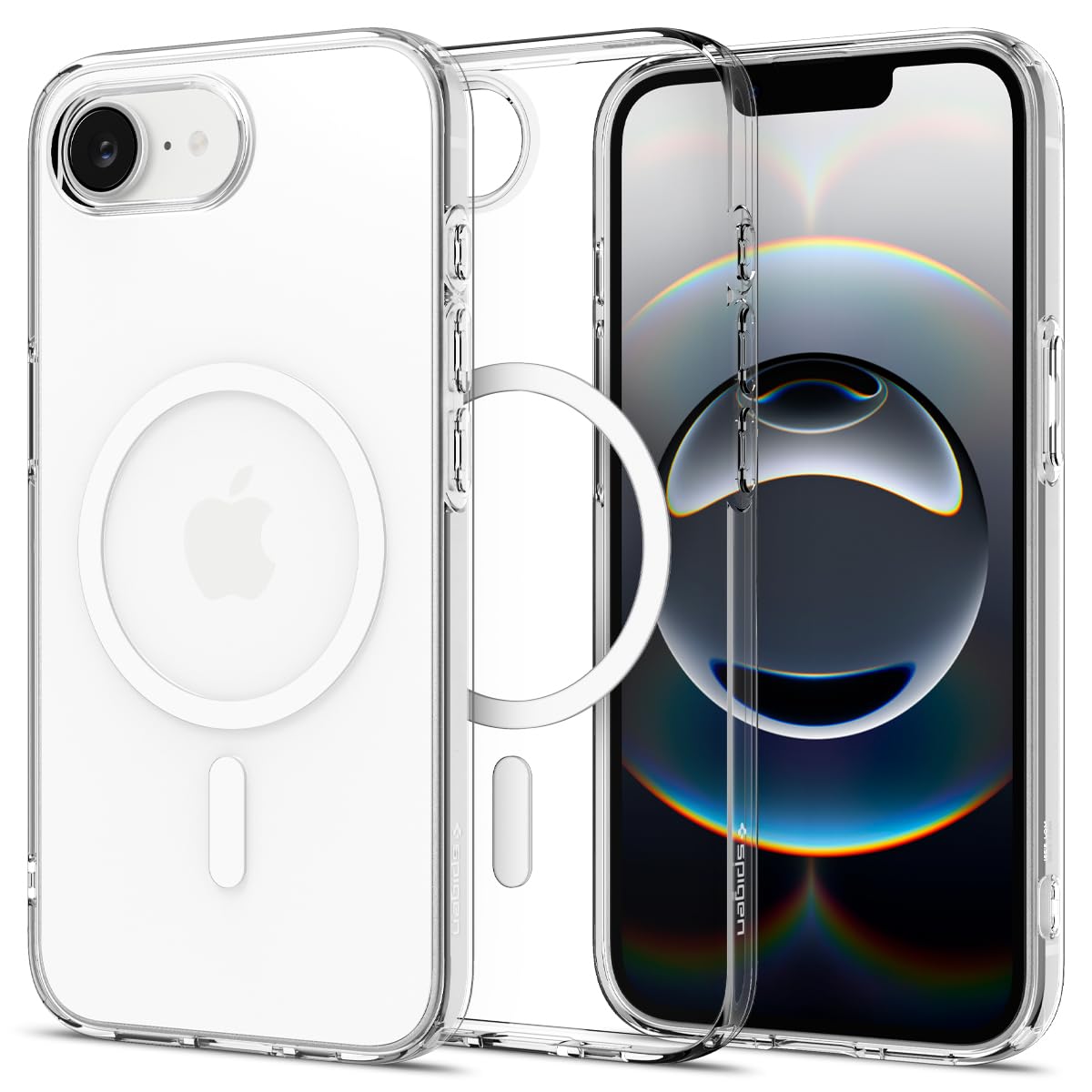 Funda Magfit De Cristal Líquido Spigen Para Iphone 16E, Color Blanco Transparente