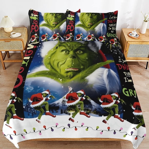 Grinc-h Grin-ch Christmas Grinc-h Grin-ch Christmas Bedding Set Sheet Set for Kids Adults,All Season Lightweight