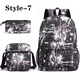 thumbnail image 1 of New fashion Korean K-POP three-piece backpack teenage school backpack shoulder bag pen bag large capacity schoolbag, 1 of 3