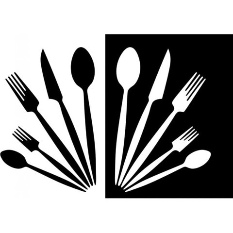 Rienda Libre Graphics - Decomural Knife Fork Spoon Kitchen Ws-17288