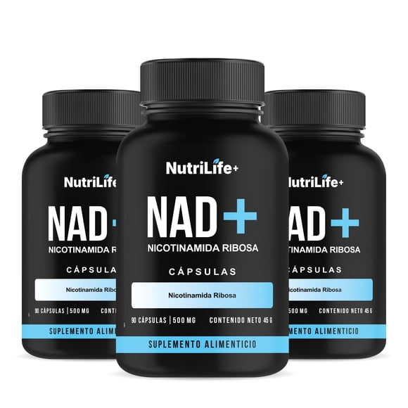 Pack 3 Nad+ Nicotinamida Ribosa 270 Capsulas 500mg Nutrilife Sin Sabor