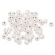 thumbnail image 3 of Perlas de madera pintadas de blanco perla de 100 piezas Perlas espaciadoras Fabricación de joyas 10 mm, 3 of 5