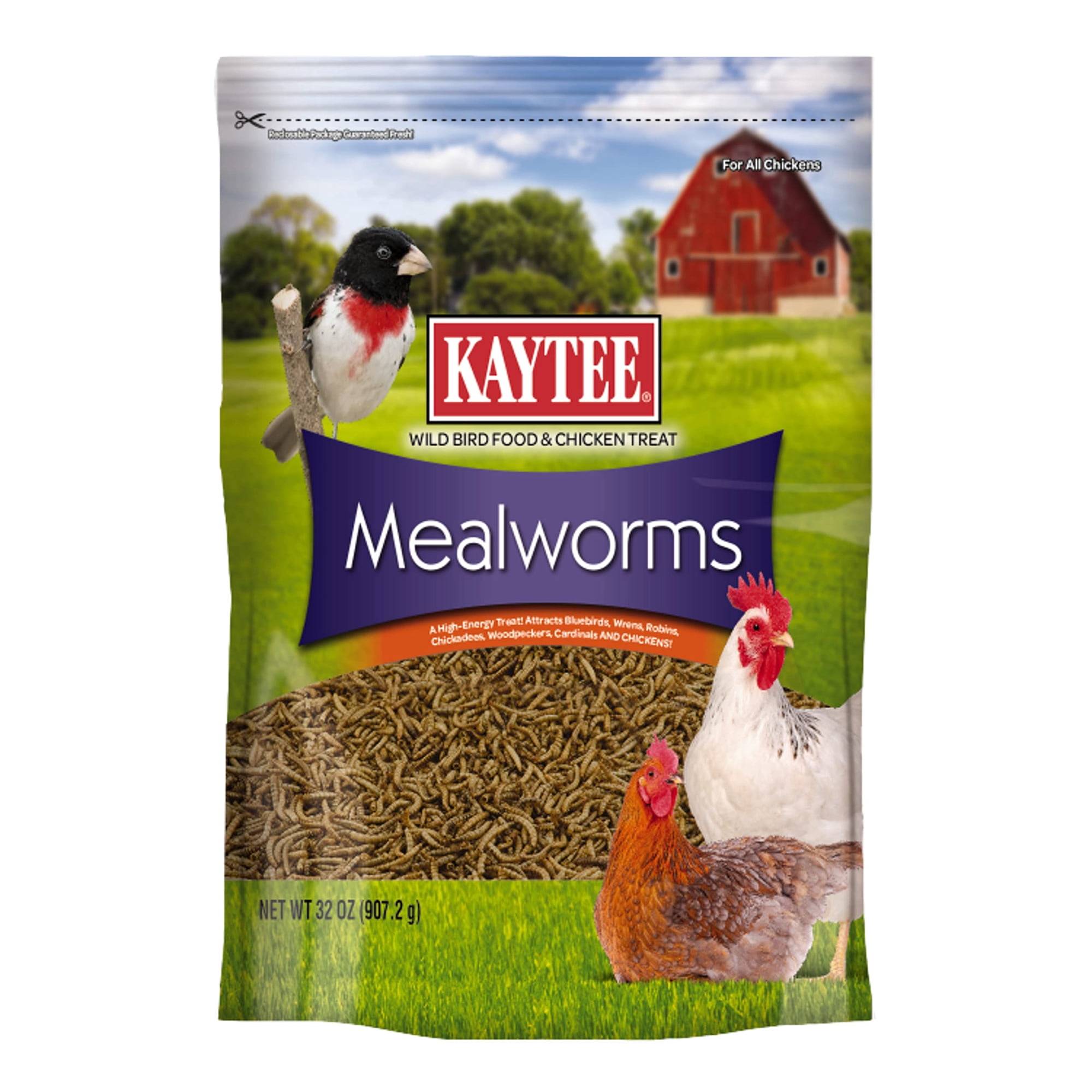 Alimento para pájaros silvestres Kaytee Mealworms, 0,9 kg, para pájaros azules y pollos