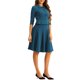 thumbnail image 4 of INSPIRE CHIC Conjuntos de Traje de Falda de Negocios para Mujeres Conjunto de 2 Piezas para Maestras de Regreso a Clases Traje de Oficina Chaqueta Blazer de Manga 3/4 Faldas Plisadas M Azul Lago, 4 of 6