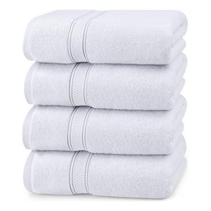 Aura Zeus - Juego De 4 Toallas Faciales 32X32Cm Algodon 500G Set Baño Az Blanco Blanco