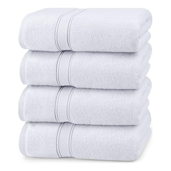 Juego De 4 Toallas Faciales 32x32cm Algodon 500g Set Baño Az Blanco Blanco