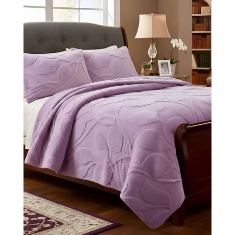 Imac Hogar - Cubrecama Acolchado Con Chiporro Diseño Texturizado Hojas King