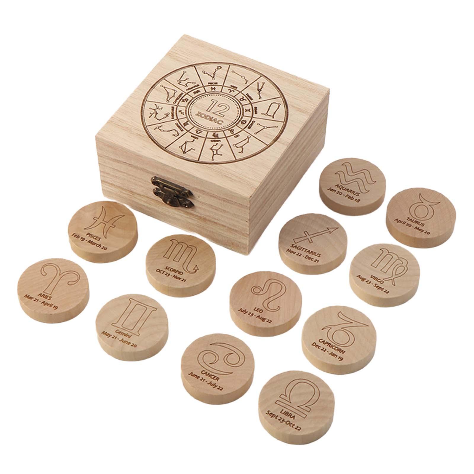 Magideal - Juego De Runas De Madera, Runas De Brujas, Regalo Grabado, Alfabeto De Meditación, Juego De Runas Para Ancianos, Herramientas Adivinatorias Para Gener A