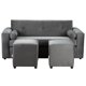 thumbnail image 1 of Sofá Vivo 3 Cuerpos Más 2 Pouf Felpa Gris, 1 of 5